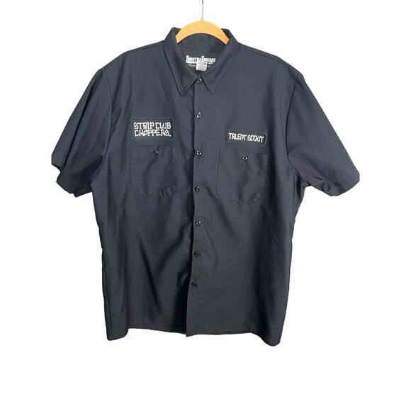 Throttle Threads Men’s Large Strip Club Choppers Shirt Talent Scout Black Street - Picture 2 of 13